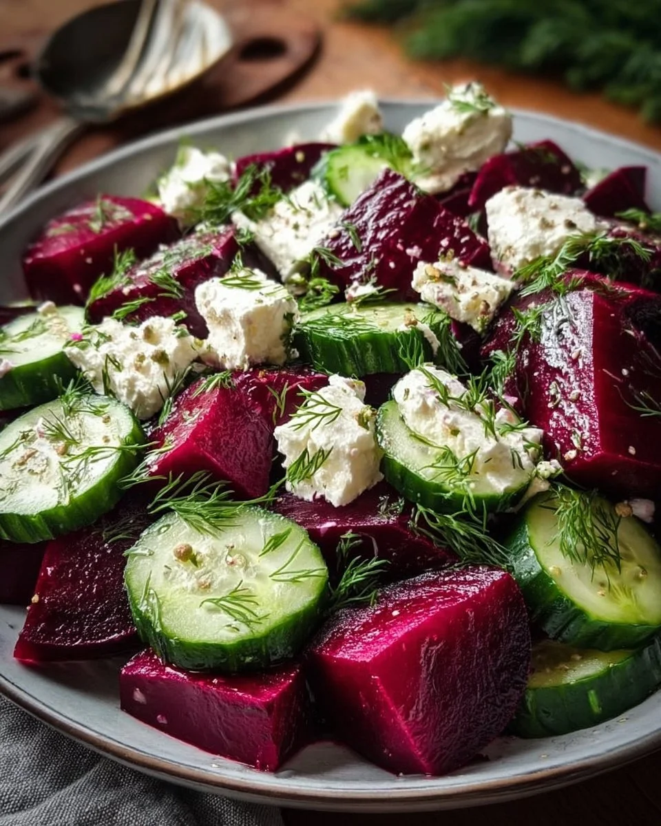 Beetroot Salad with Feta and Cucumbers for Gourmets