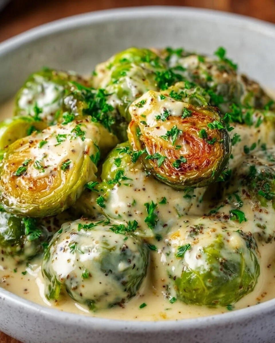 Brussels Sprouts in Creamy Mustard Sauce